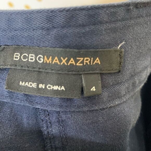 bcbgmaxazria Navy Blue Satin Stripe Tuxedo Pants 4 - Picture 3 of 5